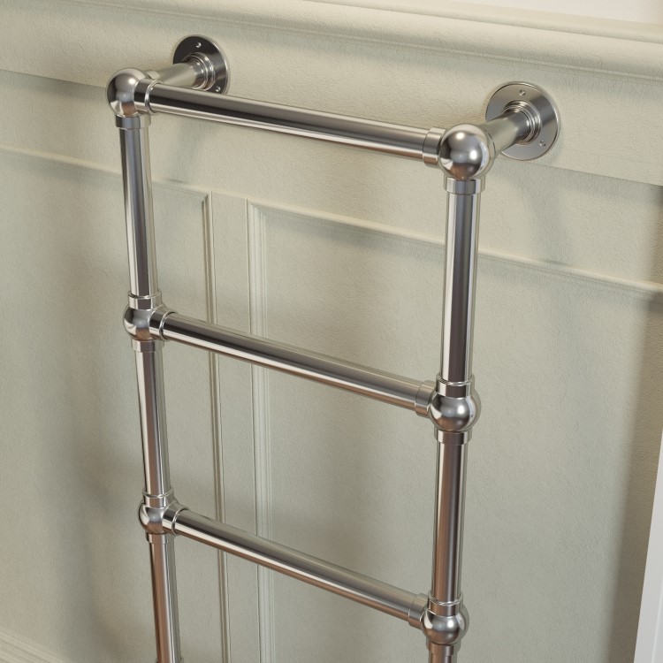 Chrome Vertical Traditional Towel Rail Radiator 1200 x 479mm - Regent