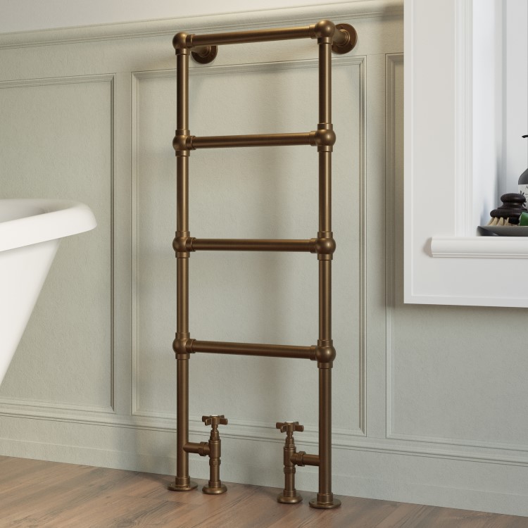 Bronze Vertical Traditional Towel Radiator 1200 x 479mm – Regent