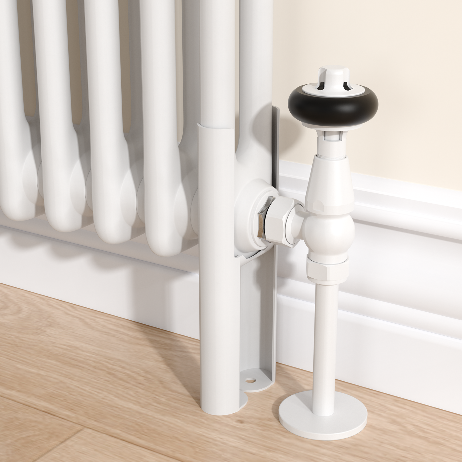 Image of Reggio White Two Column Traditional Radiator Feet REGGIOFEET2W
