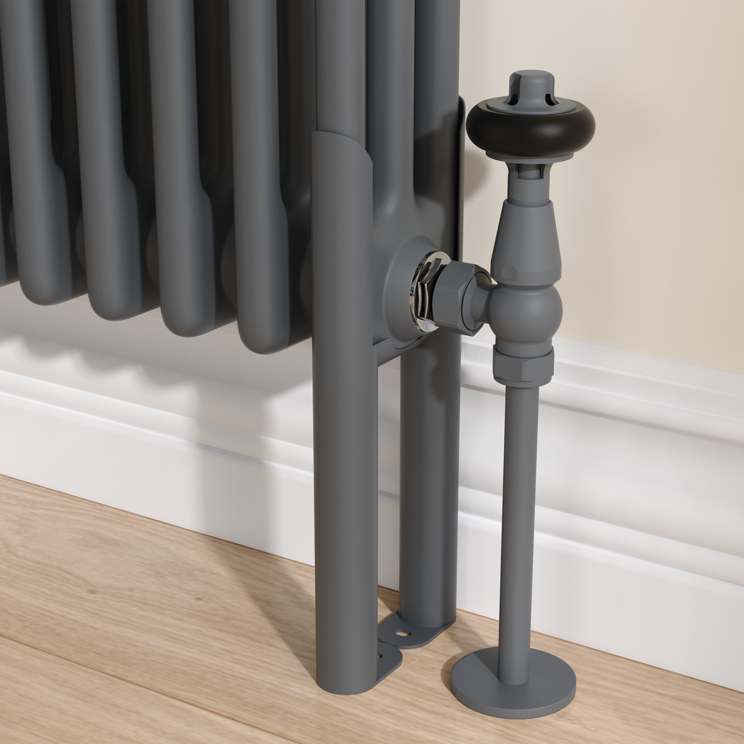 Reggio  Three Column Traditional Radiator Feet REGGIOFEET3DG