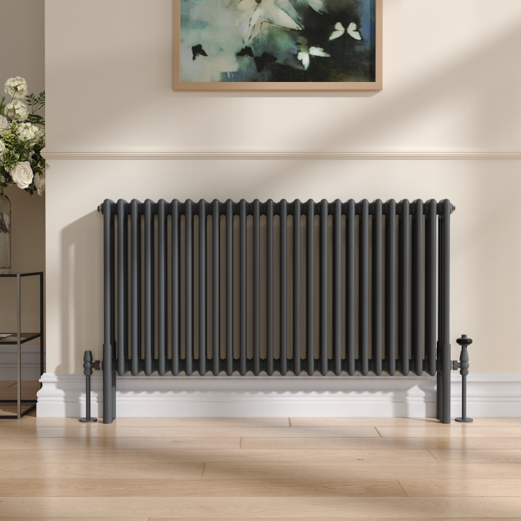 Reggio Anthracite Three Column Traditional Radiator Feet