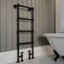 ONLY OPENED - Black Vertical Traditional Towel Rail Radiator 1200 x 479mm - Regent