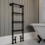 Black Vertical Traditional Towel Rail Radiator 1200 x 479mm - Regent