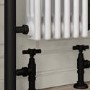 White and Black Vertical Traditional Column Radiator 1600 x 480mm- Regent