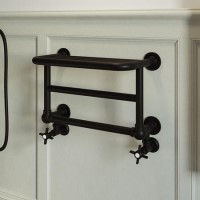 Black Traditional Heated Towel Shelf Radiator 350 x 550mm- Regent Black Traditional Heated Towel Shelf Radiator 350 x 550mm- Regent