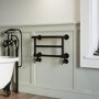 Black Traditional Heated Towel Shelf Radiator 350 x 550mm- Regent