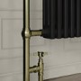 Black and Brass Traditional Column Radiator with Towel Rail 952 x 659mm - Regent