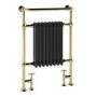 Black and Brass Traditional Column Radiator with Towel Rail 952 x 659mm - Regent