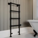 REGMBE1200 Black Vertical Electric Towel Radiator 1200 x 479mm - Regent