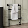 White and Black Electric Traditional Column Radiator with Towel Rail 952 x 659mm - Regent