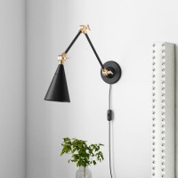 Black Cone Wall Light with Brass Finish - Rome Black Cone Wall Light with Brass Finish - Rome