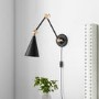 Black Cone Wall Light with Brass Finish - Rome