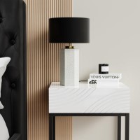 Black and Concrete Table Lamp with Brass Detail - Fairburn Black and Concrete Table Lamp with Brass Detail - Fairburn