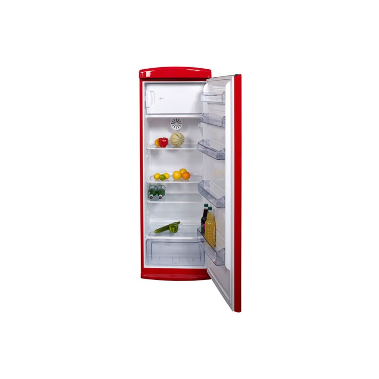 Nordmende RET341RAPLUS 60cm Wide Retro Freestanding Fridge - Red