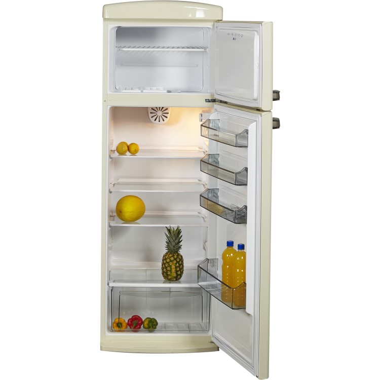 NordMende RET347CAPLUS Freestanding Retro Top Mount Fridge Freezer Cream