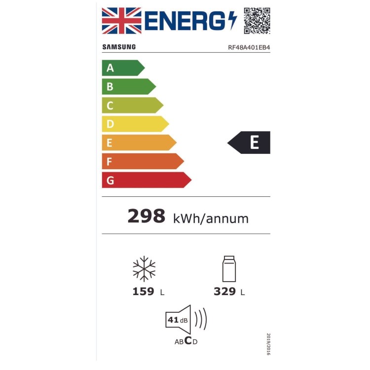 Refurbished Samsung RF48A401EB4 Freestanding 488 Litre Frost Free American Fridge Freezer with Twin Cooling Plus Black