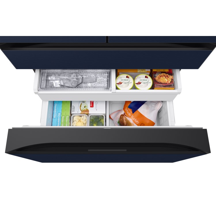 Refurbished Samsung RF23BB860EQNEU 641 Litre American Fridge Freezer With Beverage Centre Metal Navy
