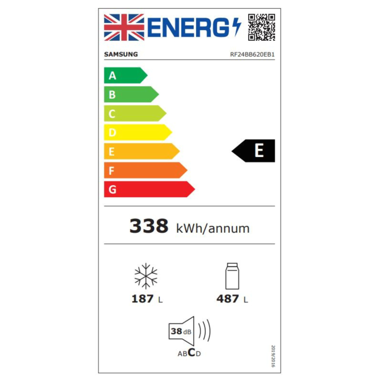Samsung Bespoke 674 Litre French Style American Fridge Freezer - Black