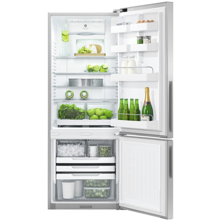 Fisher & Paykel RF402BRPUX6 635mm Wide Flat Door Freestanding Fridge Freezer With Ice And Water Dispenser