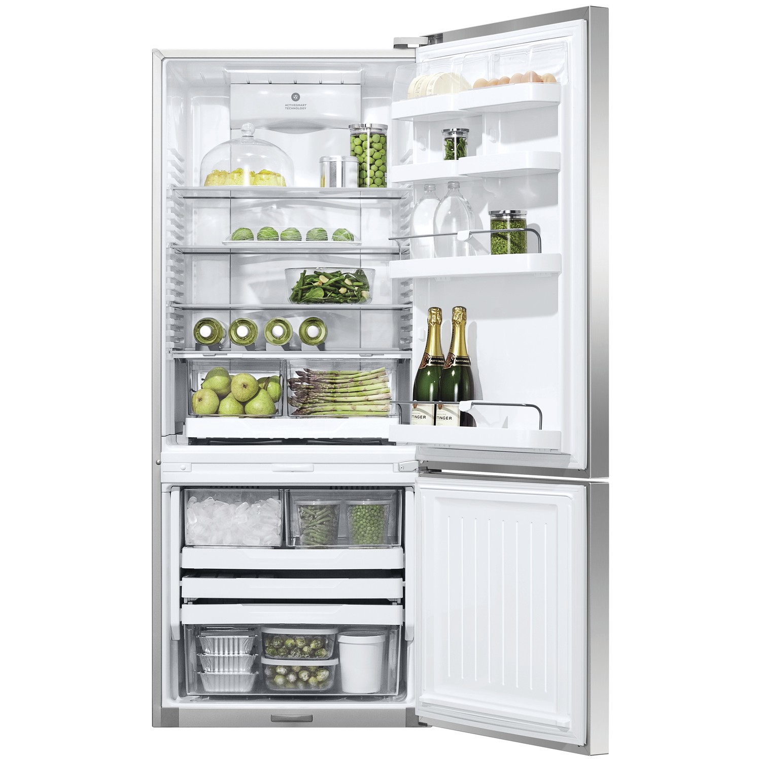 bottom mount fridge with ice and water