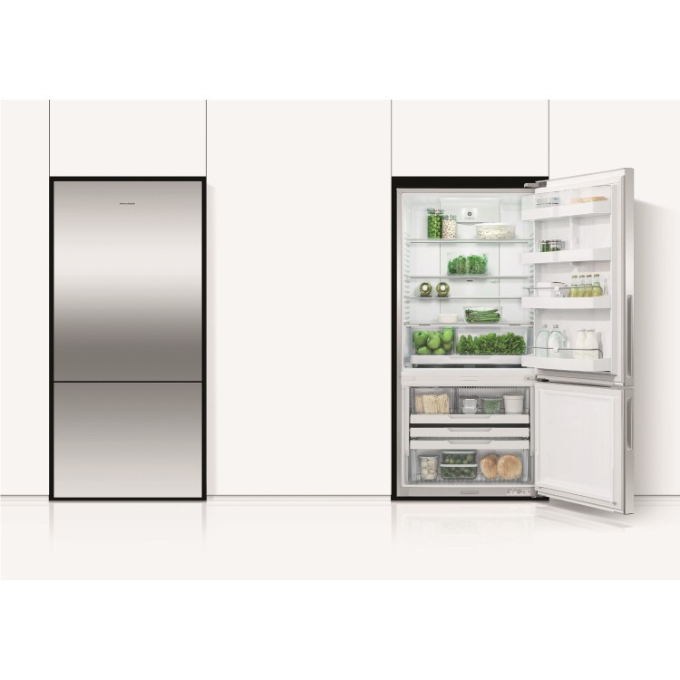 Fisher & Paykel RF522BRPX6 25231 - 79cm Wide Right Hand Hinge Handleless Freestanding Fridge Freezer Stainless Steel