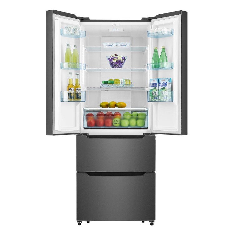 GRADE A2 - Hisense RF528N4AB1 70cm Wide French Door Freestanding Fridge Freezer - Black
