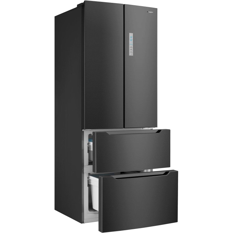 GRADE A2 - Hisense RF528N4AB1 70cm Wide French Door Freestanding Fridge Freezer - Black
