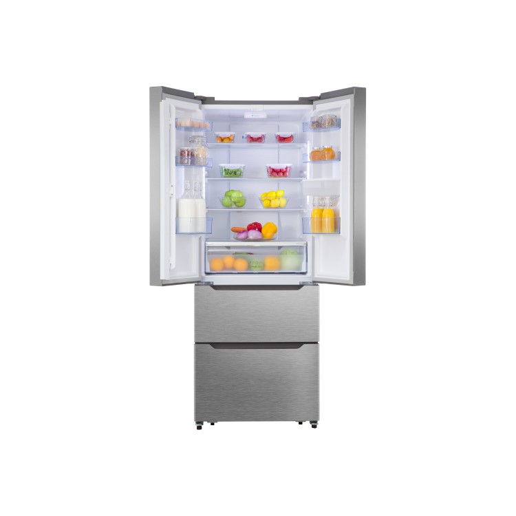 GRADE A3 - Hisense RF528N4WC1 50/50 Split Frost Free American Style Fridge Freezer - Stainless Steel