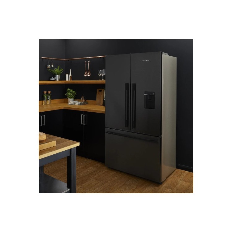 Fisher & Paykel 541 Litre French Style American Fridge Freezer - Black Steel