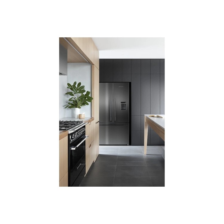 Fisher & Paykel 541 Litre French Style American Fridge Freezer - Black Steel