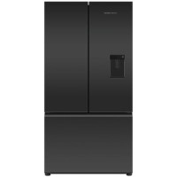 Fisher & Paykel 569 Litre French Style American Fridge Freezer - Matt Black Glass