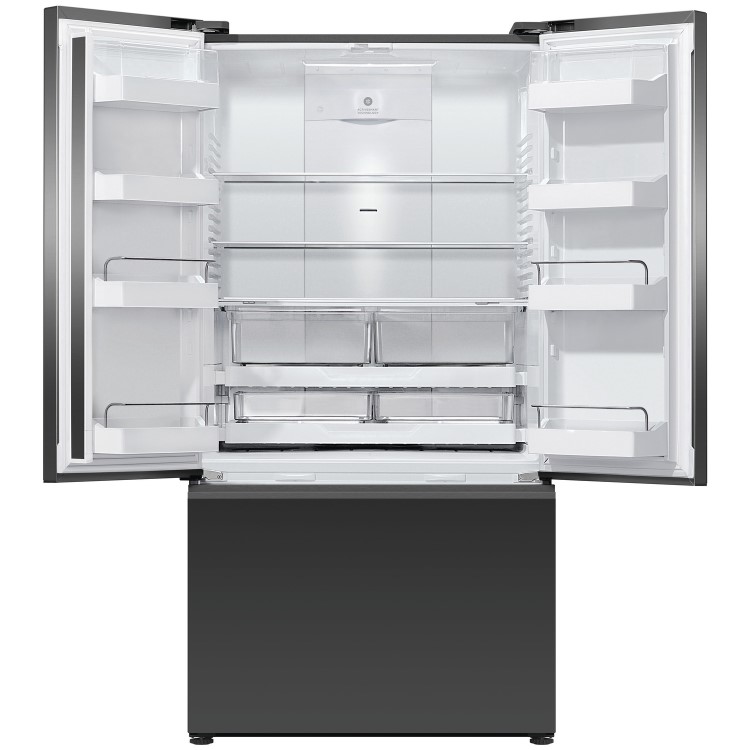 Fisher & Paykel 569 Litre French Style American Fridge Freezer - Matt Black Glass