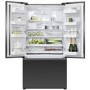 Fisher & Paykel 569 Litre French Style American Fridge Freezer - Matt Black Glass