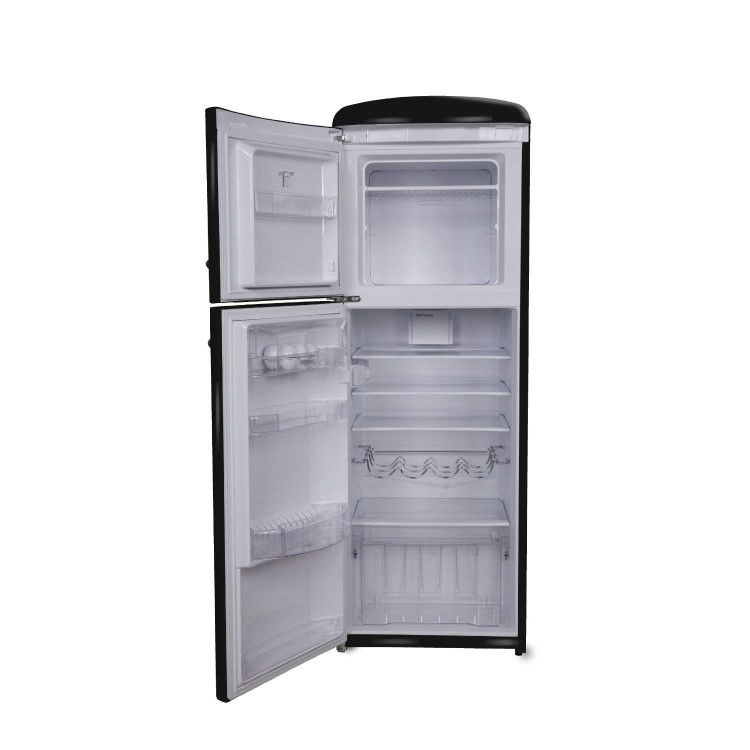 Gorenje RF60309OBK-L Retro Style Left Hand Hinge Top Mount Freestanding Fridge Freezer Black