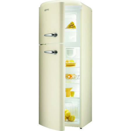 GRADE A2 - Gorenje RF60309OC-L Retro Style Left Hand Hinge Top Mount Freestanding Fridge Freezer Cream