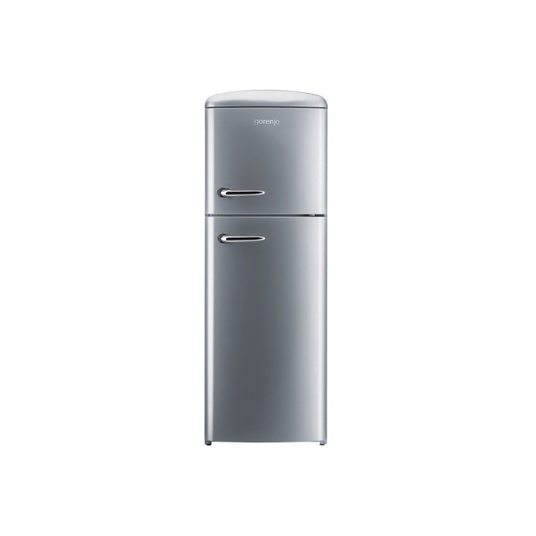 Gorenje RF60309OX Retro Style Right Hand Hinge Top Mount Freestanding Fridge Freezer Metallic Grey