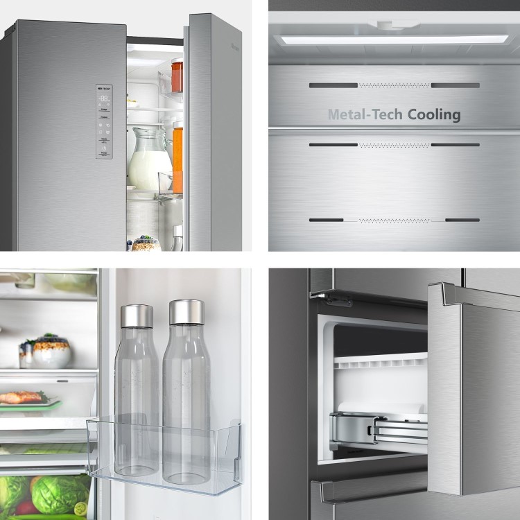 Hisense PureFlat 485 Litre 60/40 Fridge Freezer - Stainless Steel