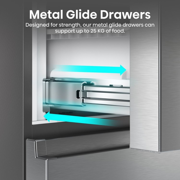Hisense PureFlat 485 Litre 60/40 Fridge Freezer - Stainless Steel