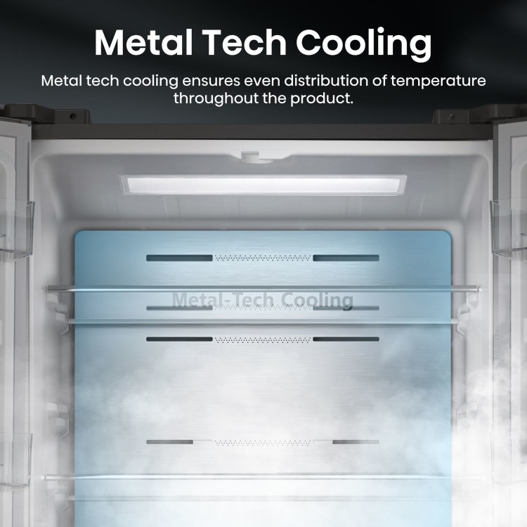 Hisense PureFlat 485 Litre 60/40 Fridge Freezer - Stainless Steel