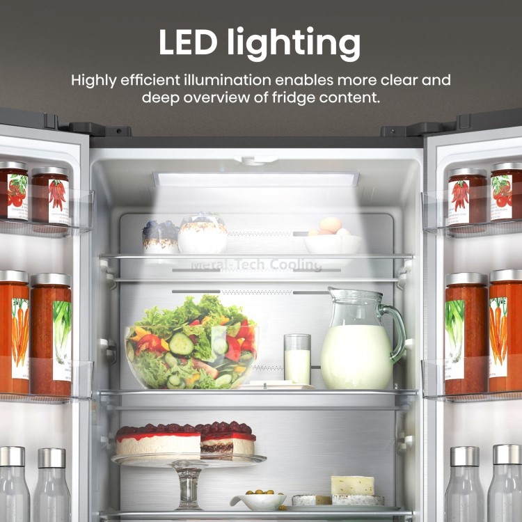 Hisense PureFlat 485 Litre 60/40 Fridge Freezer - Stainless Steel