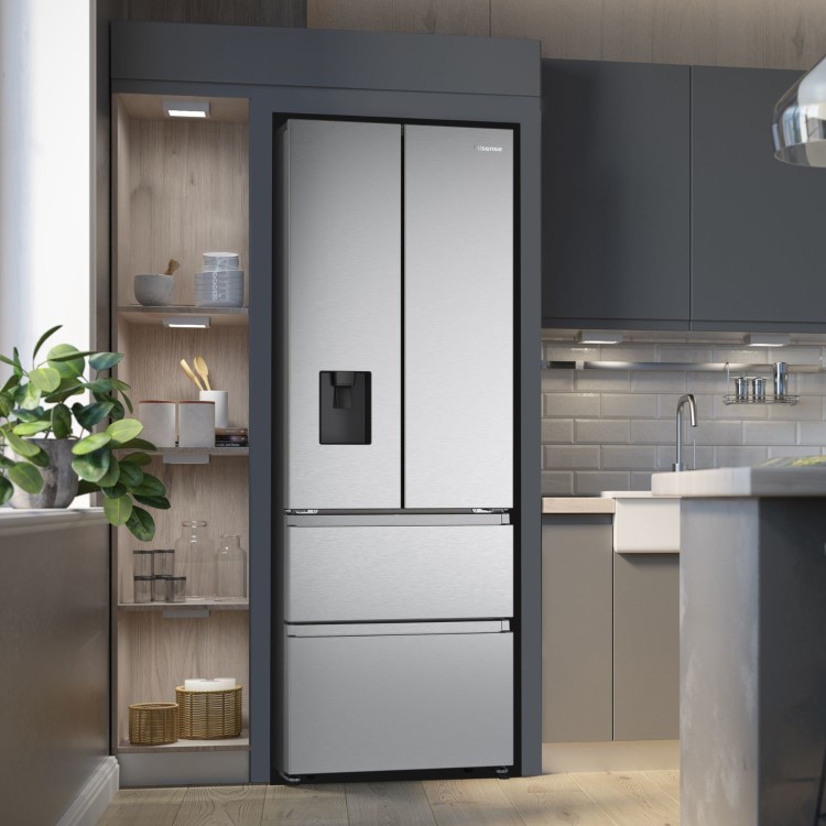 Hisense PureFlat 485 Litre 60/40 Fridge Freezer - Stainless Steel