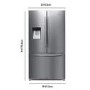 Hisense RF697N4ZS1 60/40 Split Frost Free American Style French Door Freestanding Fridge Freezer With Stored Water Dispenser - Stainless Steel
