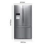 GRADE A3 - Hisense RF697N4ZS1 60/40 Split Frost Free American Style French Door Freestanding Fridge Freezer With Stored Water Dispenser - Stainless Steel