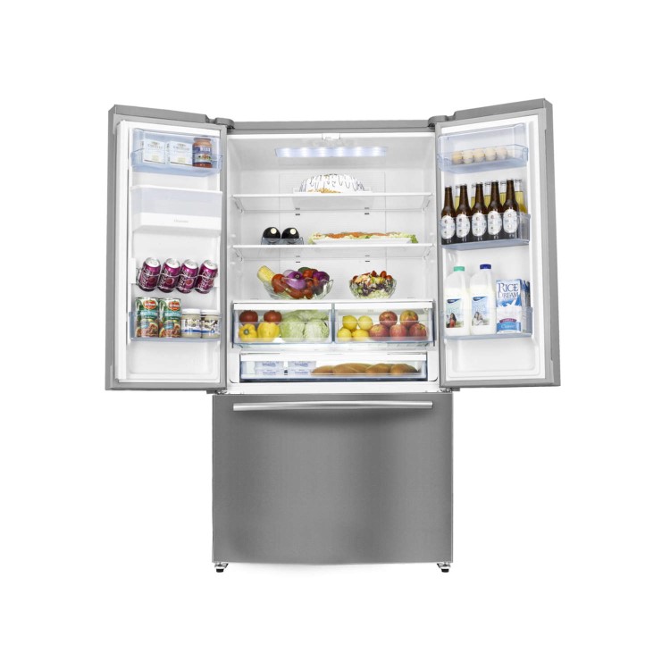 Hisense RF697N4ZS1 60/40 Split Frost Free American Style French Door Freestanding Fridge Freezer With Stored Water Dispenser - Stainless Steel