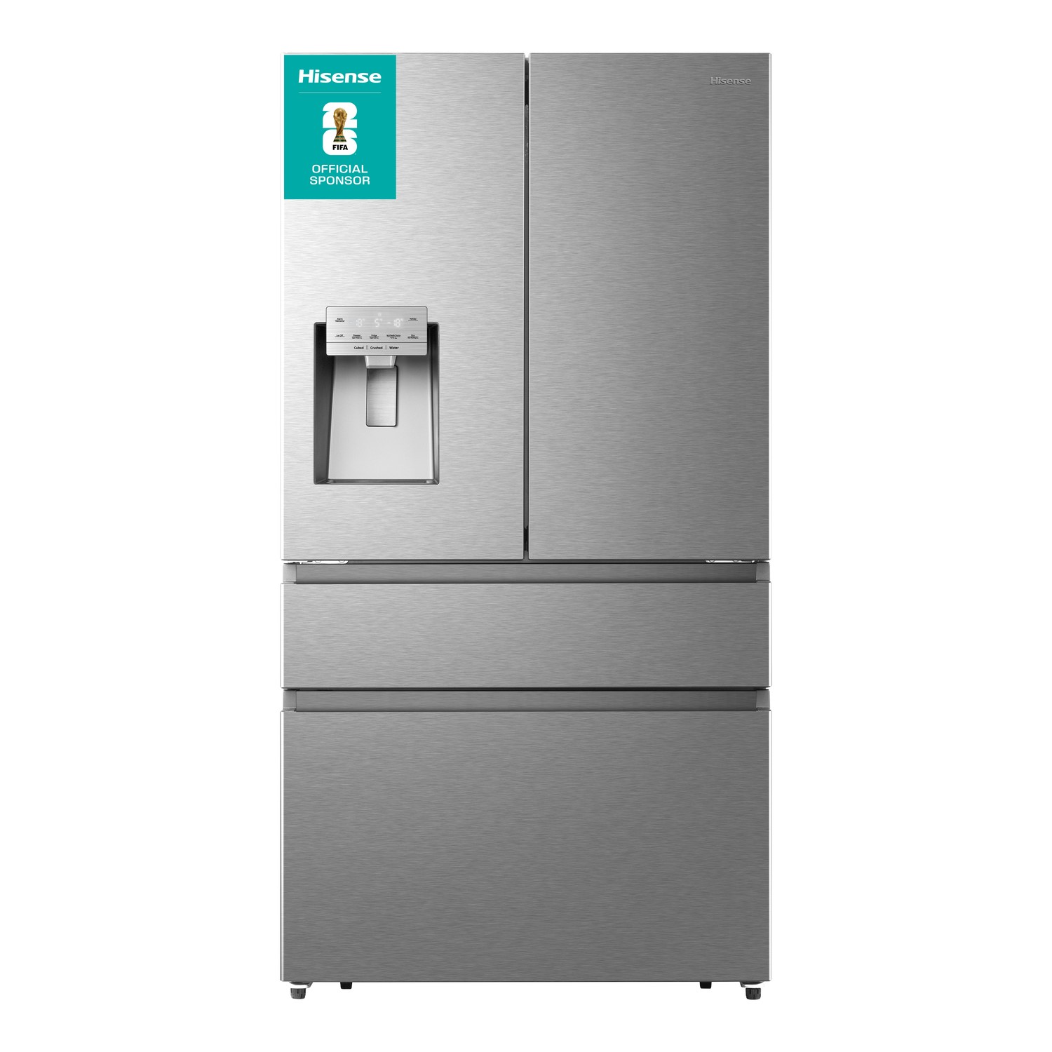 Hisense 560 Litre French Style American Fridge Freezer - Stainless Steel