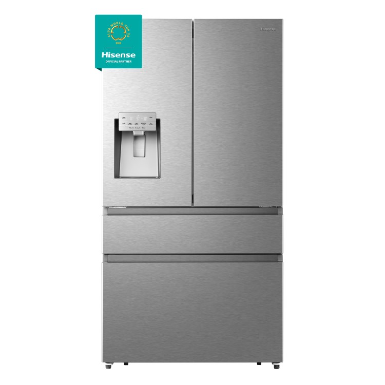 Hisense 560 Litre French Style American Fridge Freezer - Stainless Steel