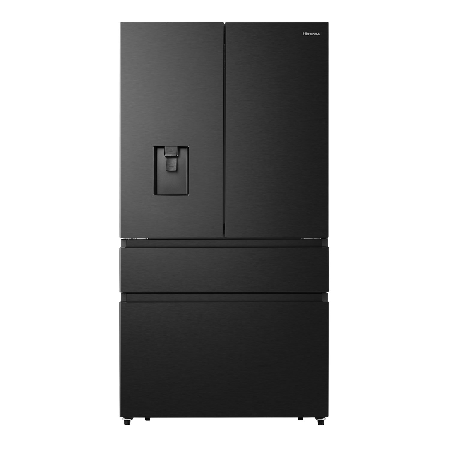 Hisense RF749N4SWFE PureFlat French Style Fridge Freezer With Water Dispenser Non Plumbed – BLACK STEEL