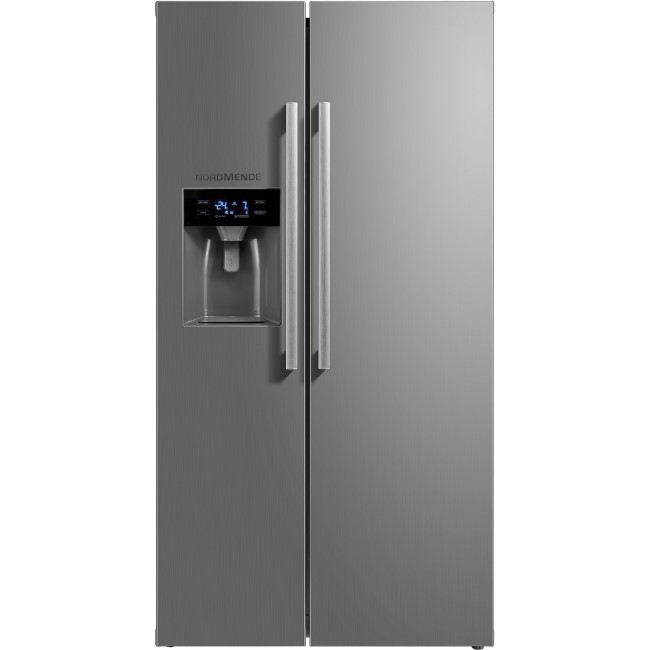 NordMende RFAMIW490IXLAPLUS No Frost Side-by-side American Fridge Freezer With Plumbed Ice & Water Dispenser - Stainless Steel
