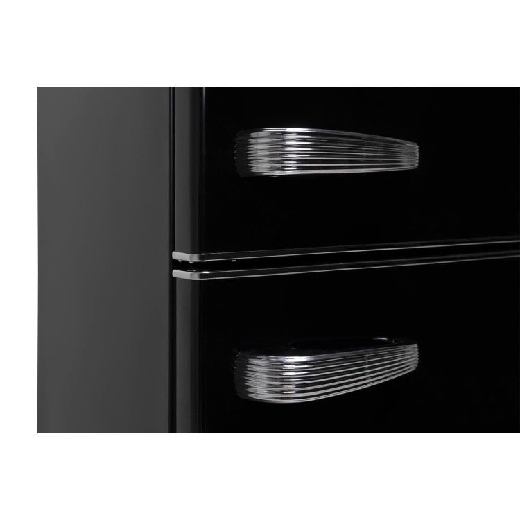 Galanz RFFK002B 300 Litre Freestanding Fridge Freezer Retro 60/40 Split Fast Freeze 60cm Wide - Black