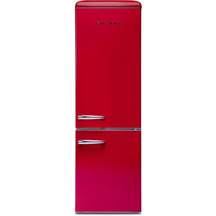 Galanz RFFK002R 300 Litre Freestanding Fridge Freezer Retro 60/40 Split Fast Freeze 60cm Wide - Red